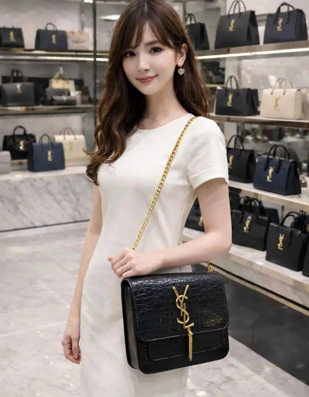 Girl's Leather Plain Shoulder Bag