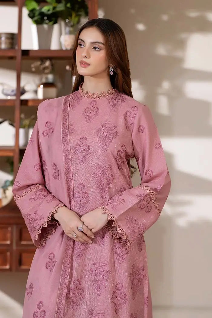 3 Pcs Women's Unstitched Embroidered Suit(HB)