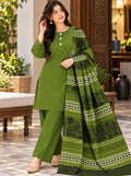 3 Pcs Women's Unstitched Plain Suit(bf)