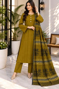 3 Pcs Women's Unstitched Plain Suit(bf)