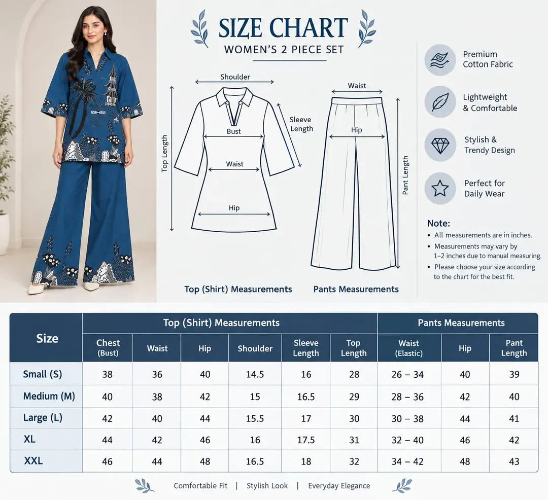 2 Pcs Women's Stitched Grip Printed Co-Ord Set