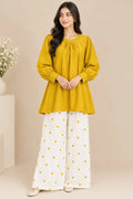 2 Pcs Women's Stitched Grip Plain Co-Ord Set