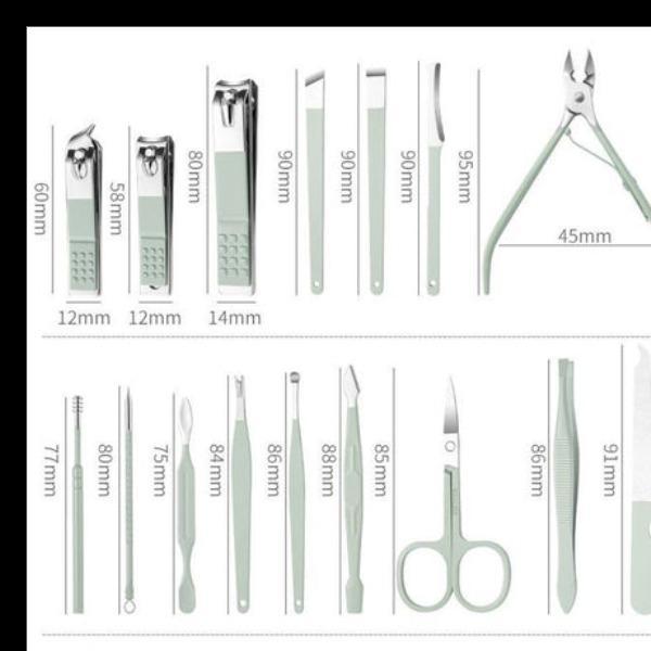Stainless Steel Mani Pedi Kit Multicolor