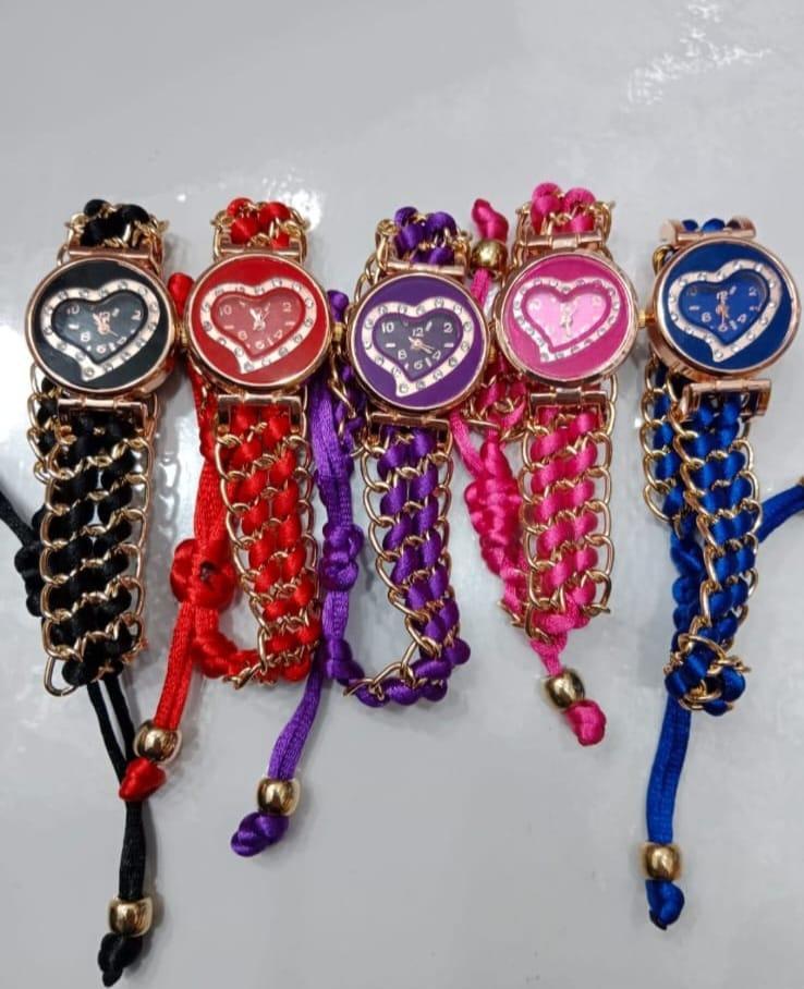 Women Purple Heart Dial Bracelet Watch
