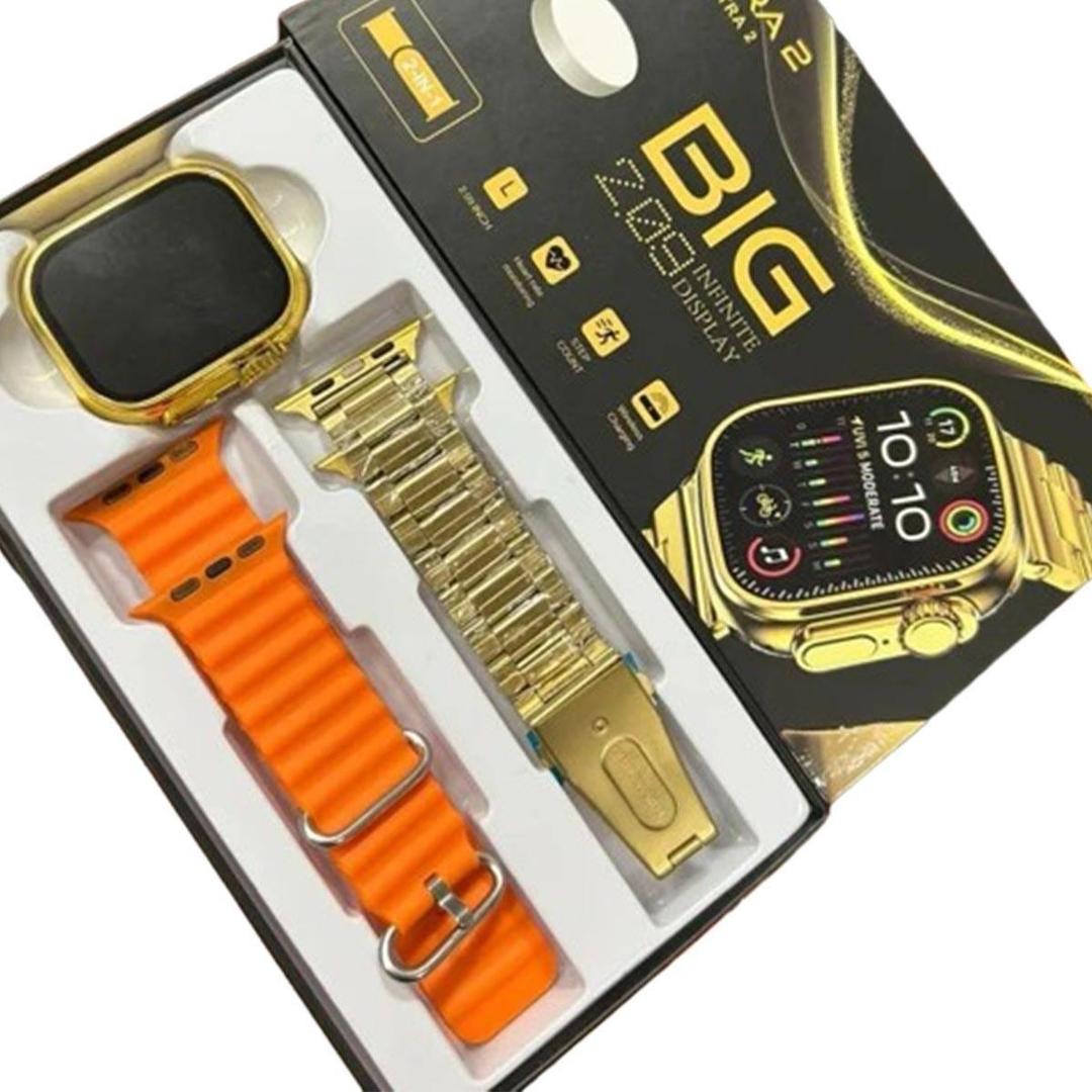 Health Smart Watch Gold Orange Bluetooth 5.3
