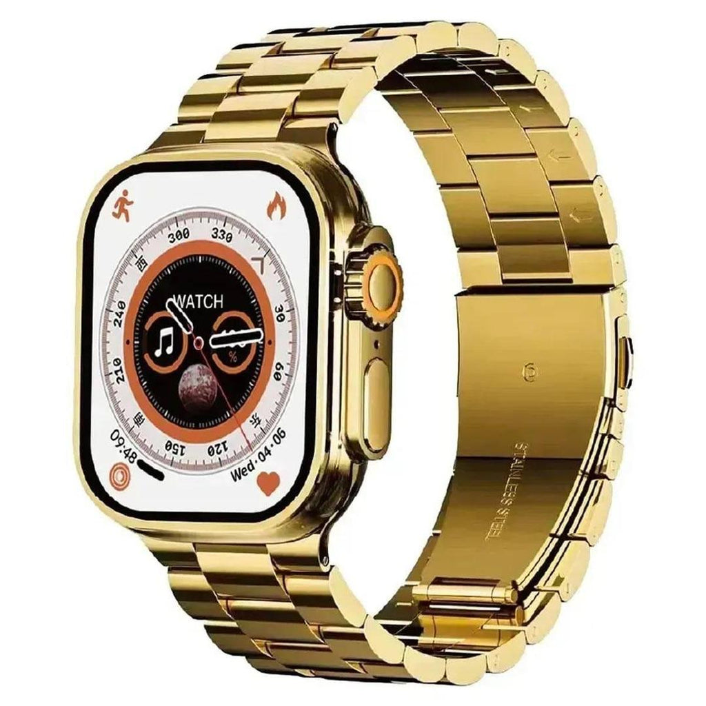 Health Smart Watch Gold Orange Bluetooth 5.3