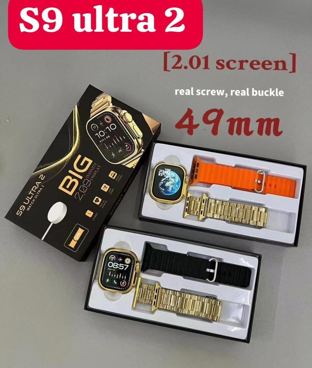Health Smart Watch Gold Orange Bluetooth 5.3