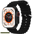 Smart Watch T800 Ultra Series 8 Black Orange Rubber Strap