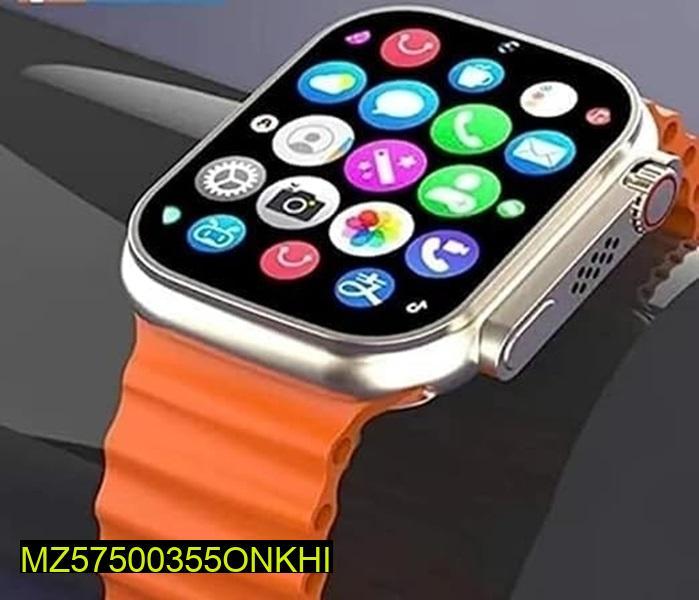 Smart Watch T800 Ultra Series 8 Black Orange Rubber Strap