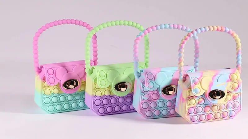 Rainbow Pop-it Saddle Crossbody Bag for Girls