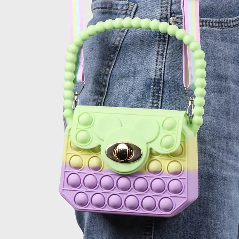 Rainbow Pop-it Saddle Crossbody Bag for Girls