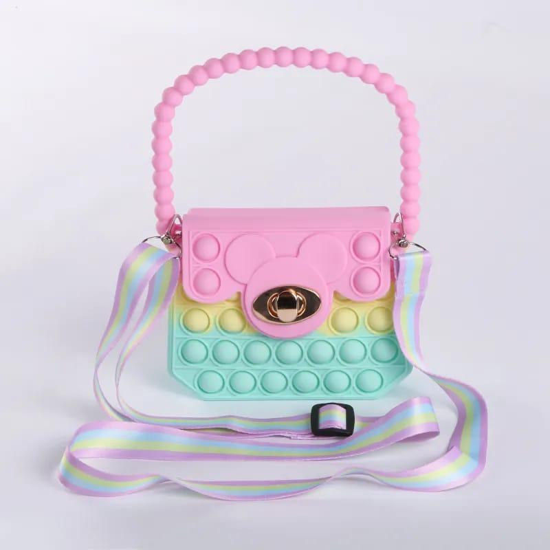 Rainbow Pop-it Saddle Crossbody Bag for Girls