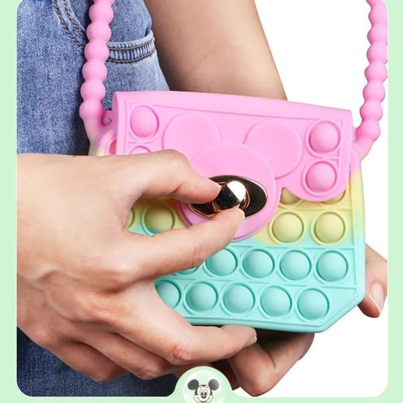 Rainbow Pop-it Saddle Crossbody Bag for Girls