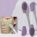 Purple Silicone Double Headed Face Mask Brush