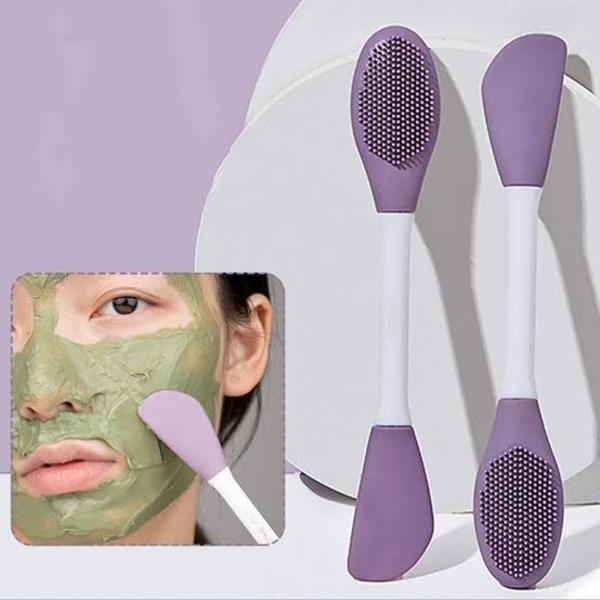 Purple Silicone Double Headed Face Mask Brush