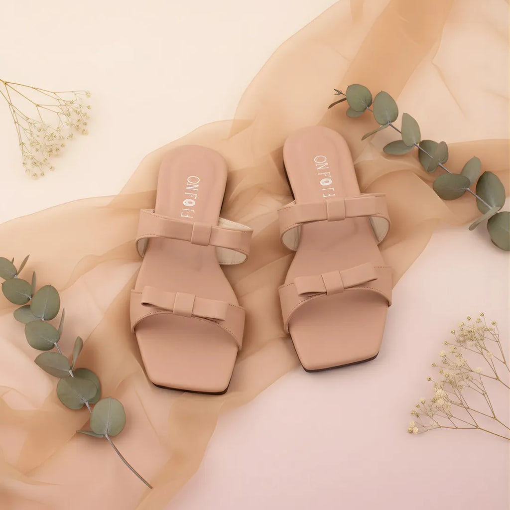 Pink Bowtie Sandals for Women Comfortable Heels