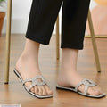 Grace Knot Silver Flat Sandals for Women