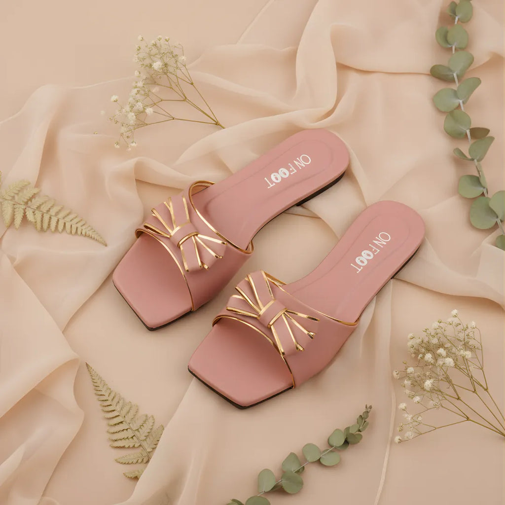 Women's Pink Bow Flat Sandals Size 36-41