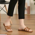 Women's Mustard Buckle Strap Flat Sandals Size 36-41