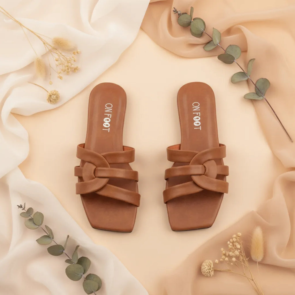 Women's Mustard Buckle Strap Flat Sandals Size 36-41