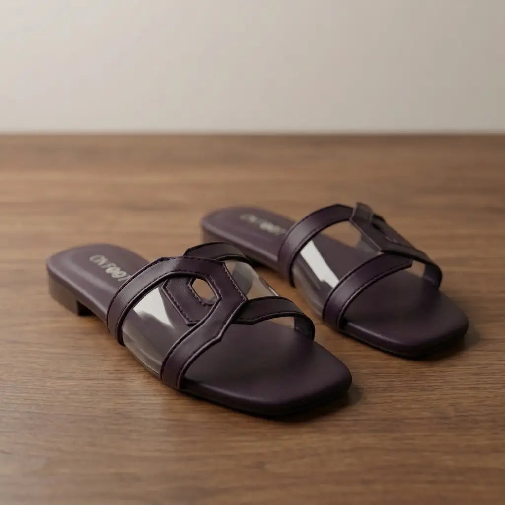 Stylish Transparent Flat - 067- Purple