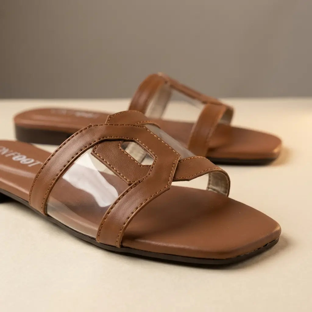 Stylish Transparent Flat - 067- Mustard