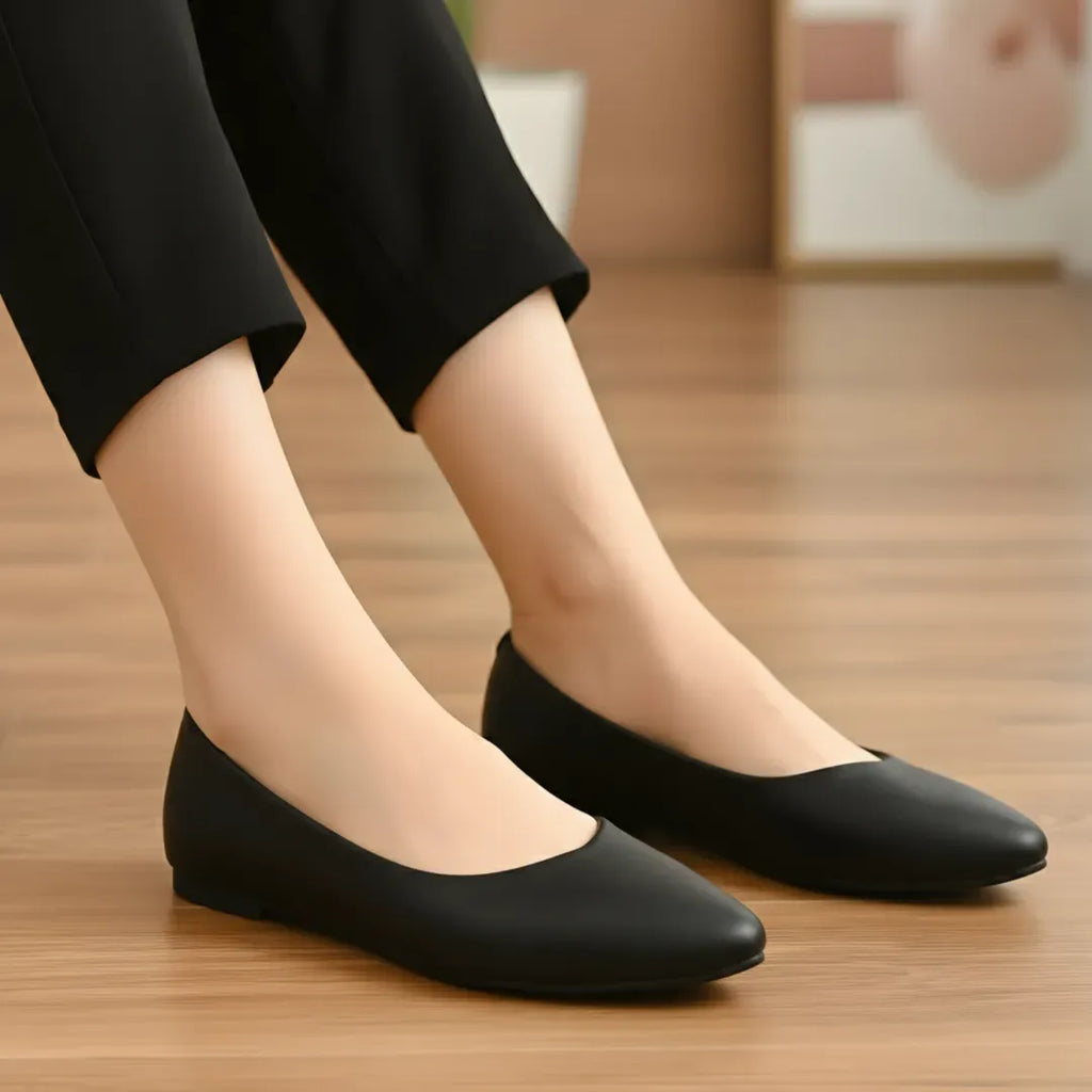 Soft Bloom - 040 - Black Flat Slip-On Shoes for Women