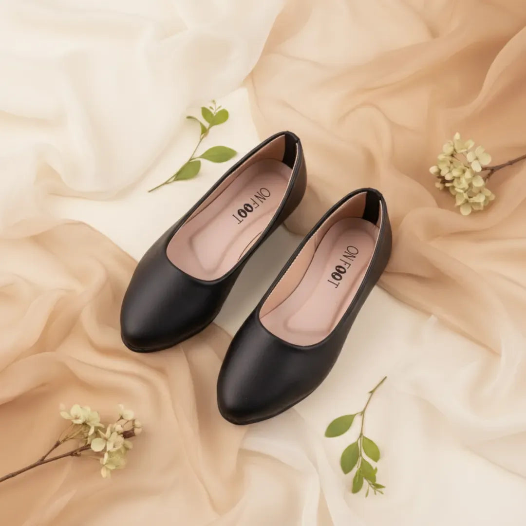 Soft Bloom - 040 - Black Flat Slip-On Shoes for Women