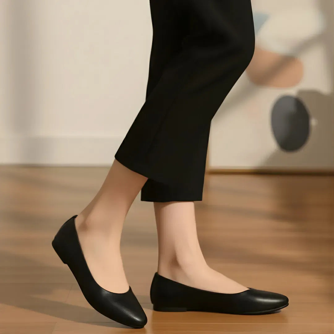 Soft Bloom - 040 - Black Flat Slip-On Shoes for Women