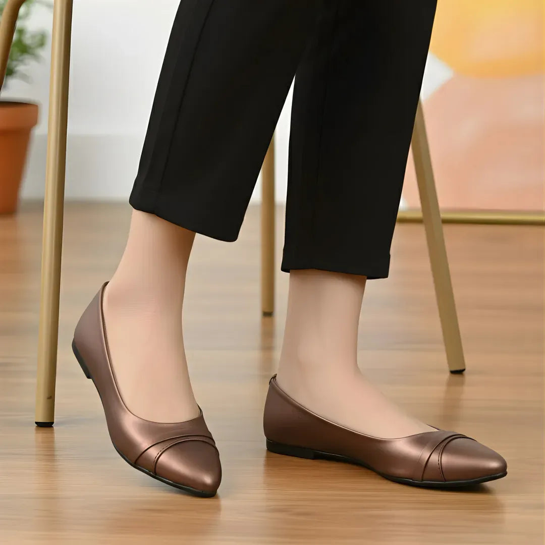 Brown Women's Flat Heels for Office Wear