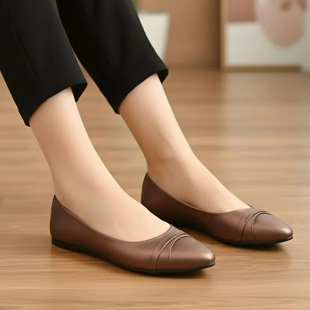 Brown Women's Flat Heels for Office Wear