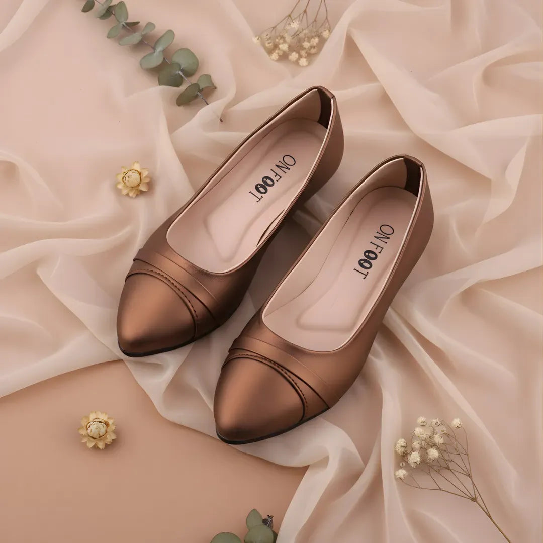 Brown Women's Flat Heels for Office Wear