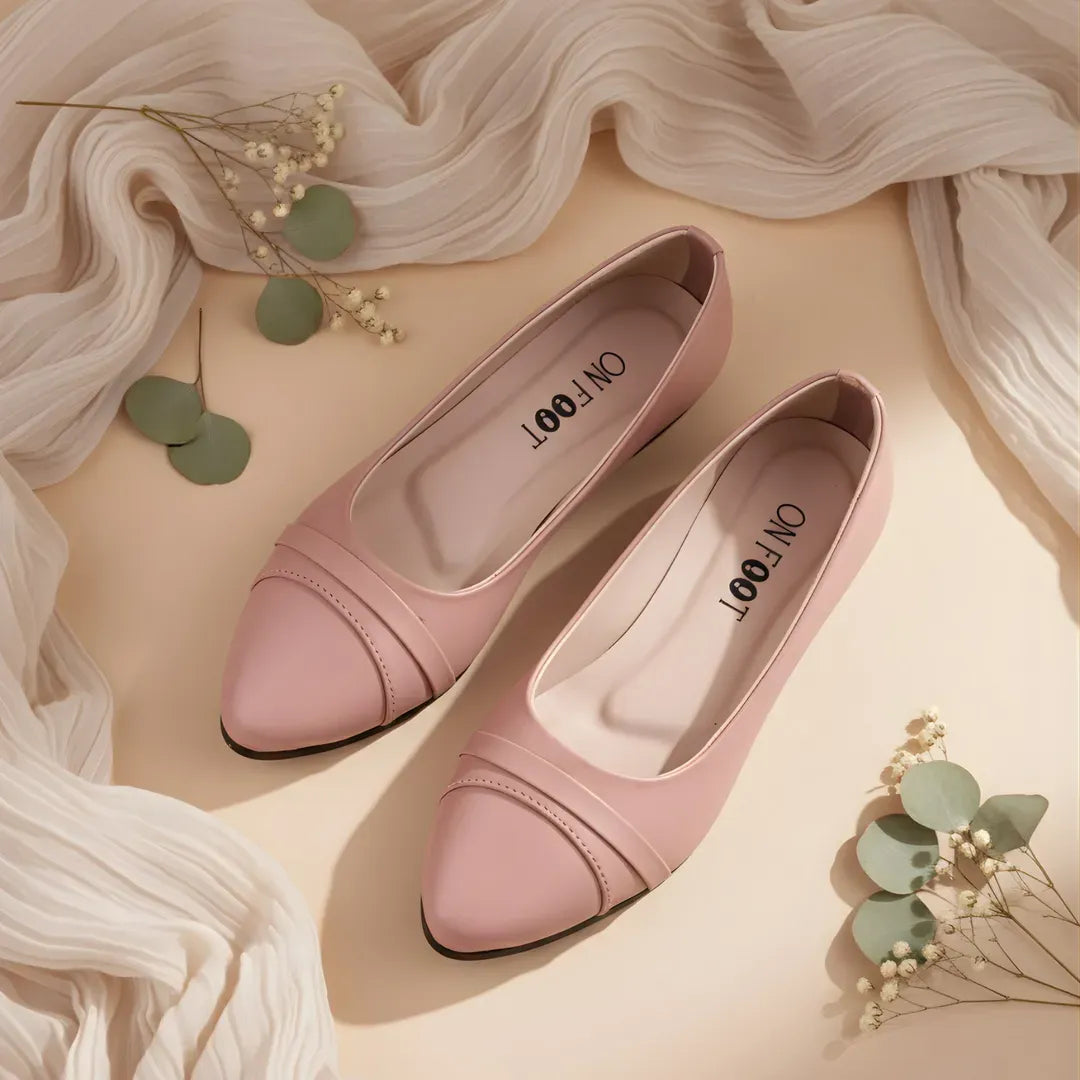 Pink Flat Heels for Women, Elegant Slip-On Design