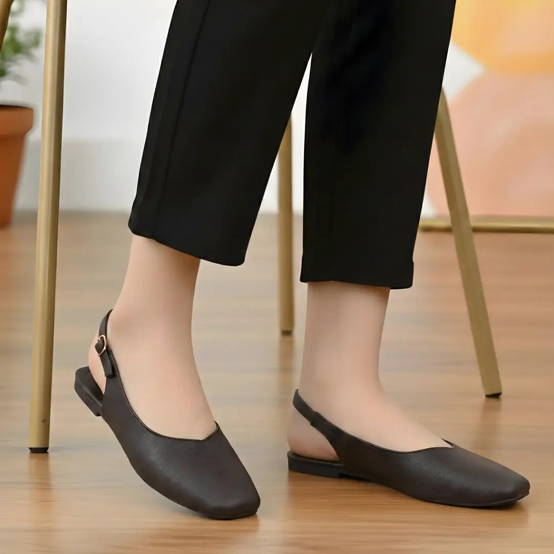 Slingback Shoes - 046 - Brown