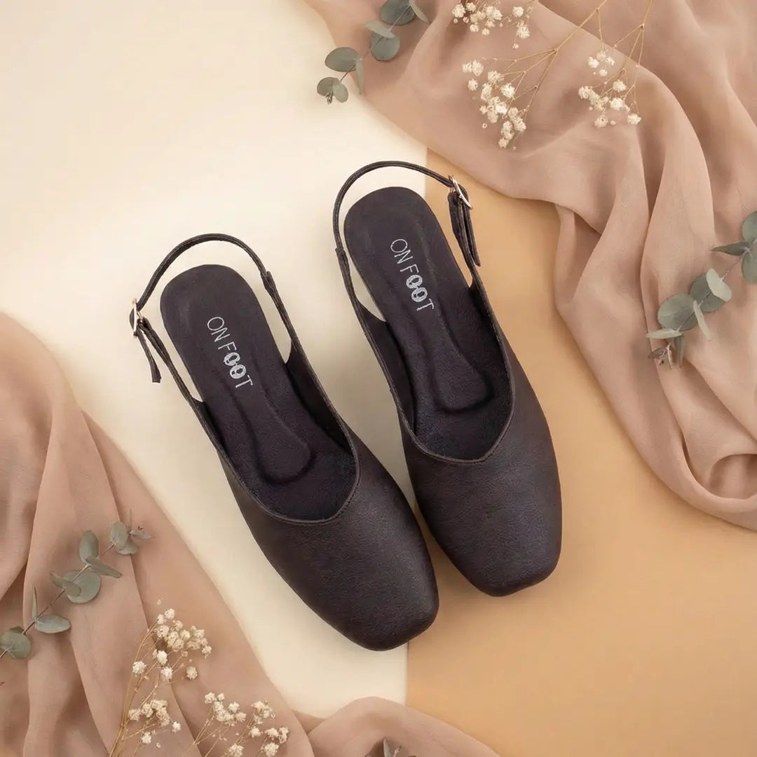 Slingback Shoes - 046 - Brown