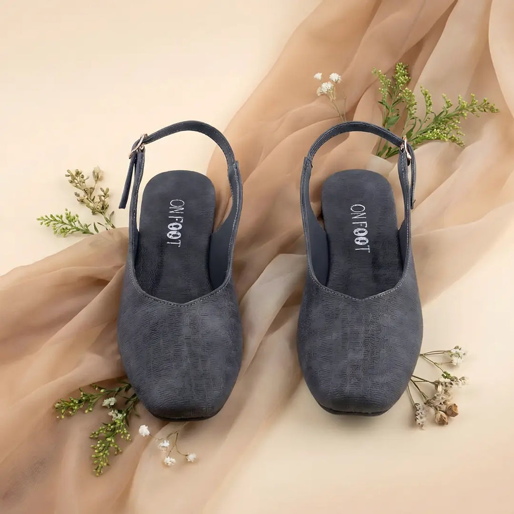 Slingback Shoes - 046 - Grey