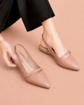 Elegant Slingback Pointed Toe Flats - 075 - Pink