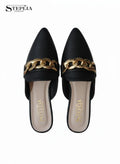 Black Chain Women's Formal Flats Size 6-11