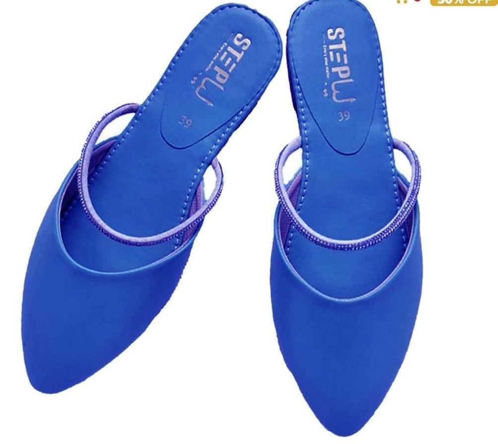 Women's Rexine Fancy Mules Blue Size 6-11