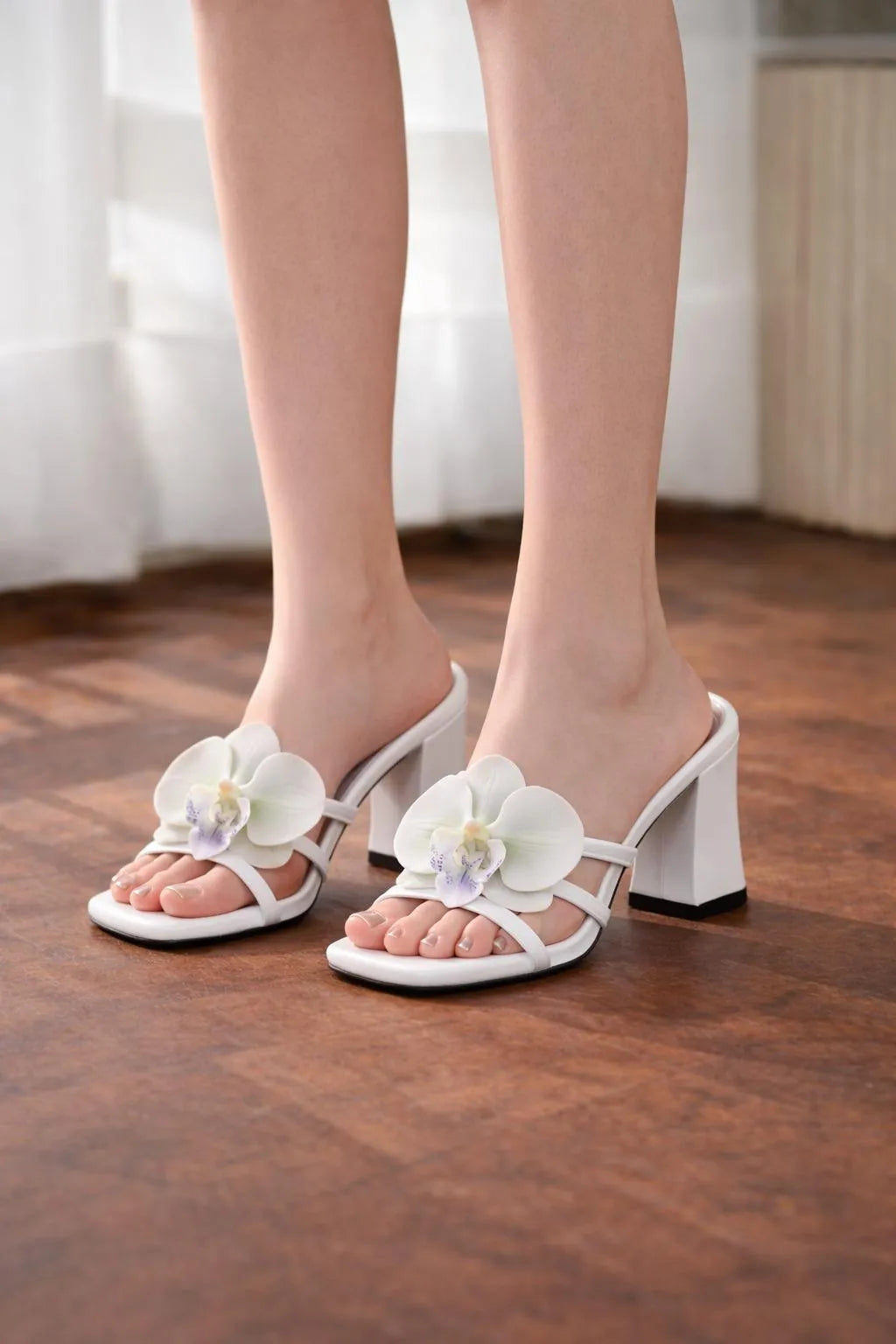 White Orchid Heels for Women Casual Formal Wear