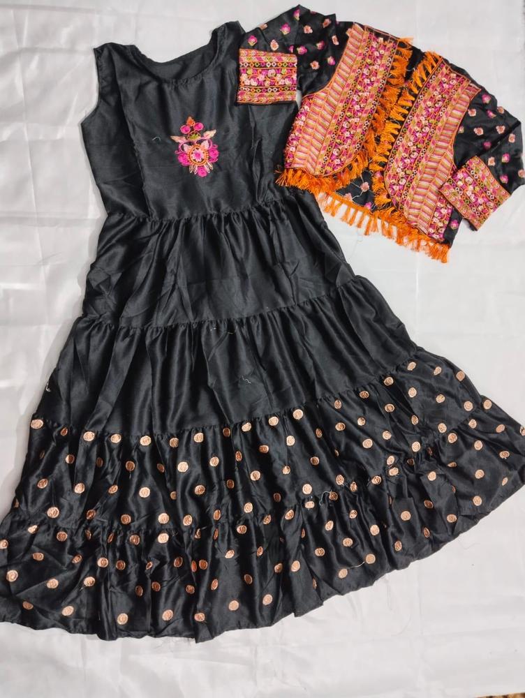Shamoz Silk Eid Dress Set with Embroidery & Tassels
