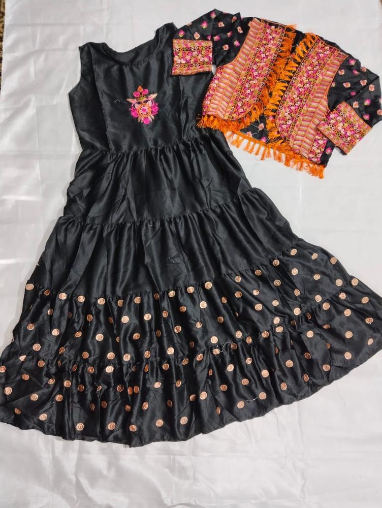Shamoz Silk Eid Dress Set with Embroidery & Tassels