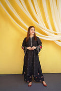 Black Embroidered Dhanak Suit for Women Winter Party Wear