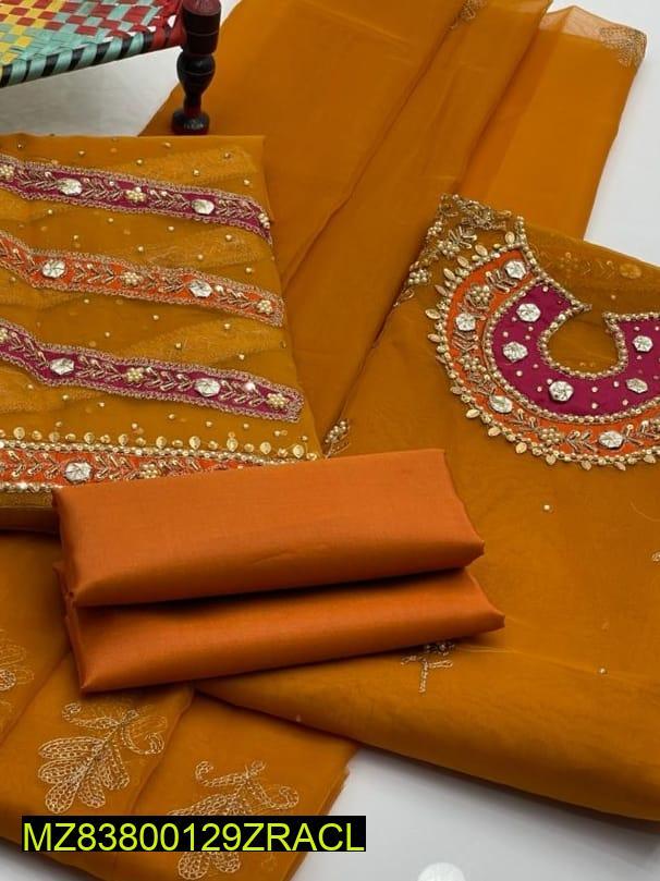 Organza Suit with Heavy Embroidery for Weddings & Festivals