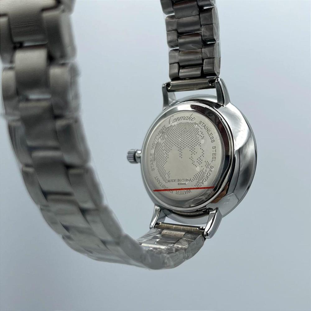 Women Stainless Steel Analogue Watch Dark Blue Crystal Markers