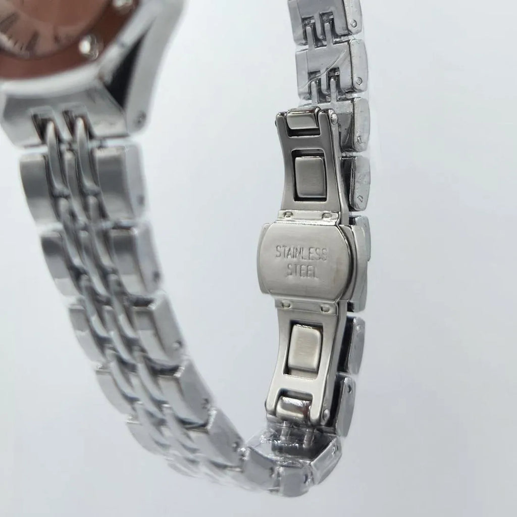 IKEA Stainless Steel Octagonal Watch with Crystal Studded Dial
