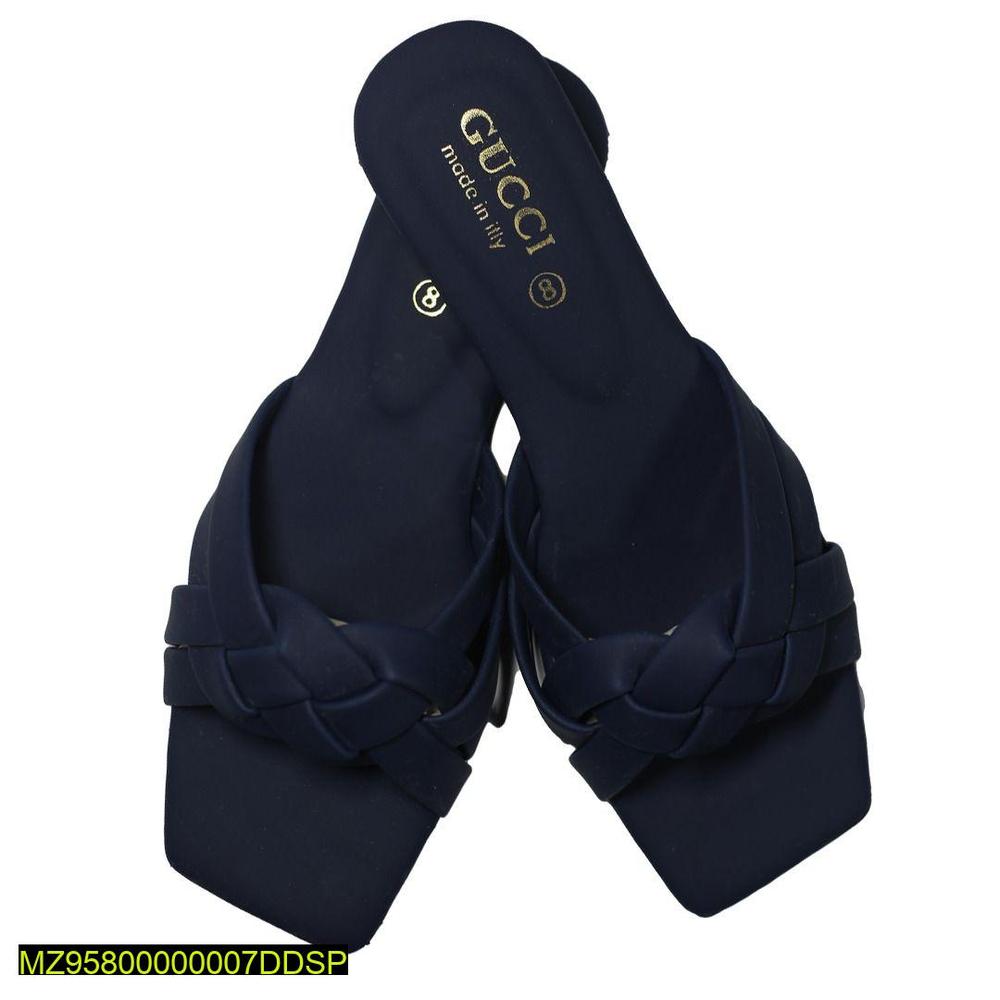 Gucci Women's Navy Blue Braided Flat Sandals