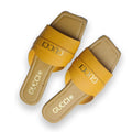 Women's Rexine Slippers Mustard Yellow Gucci Brand