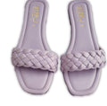 Women Braided Rexine Flats Lilac Size 38