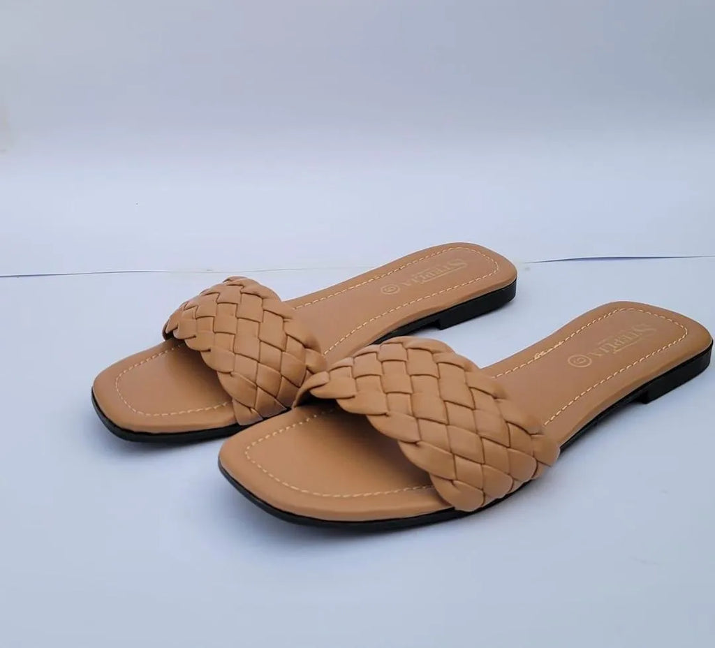 Brown Woven Flat Sandals for Women Pakistan